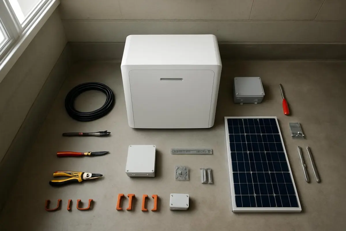 Batterijopslag in een garageomgeving