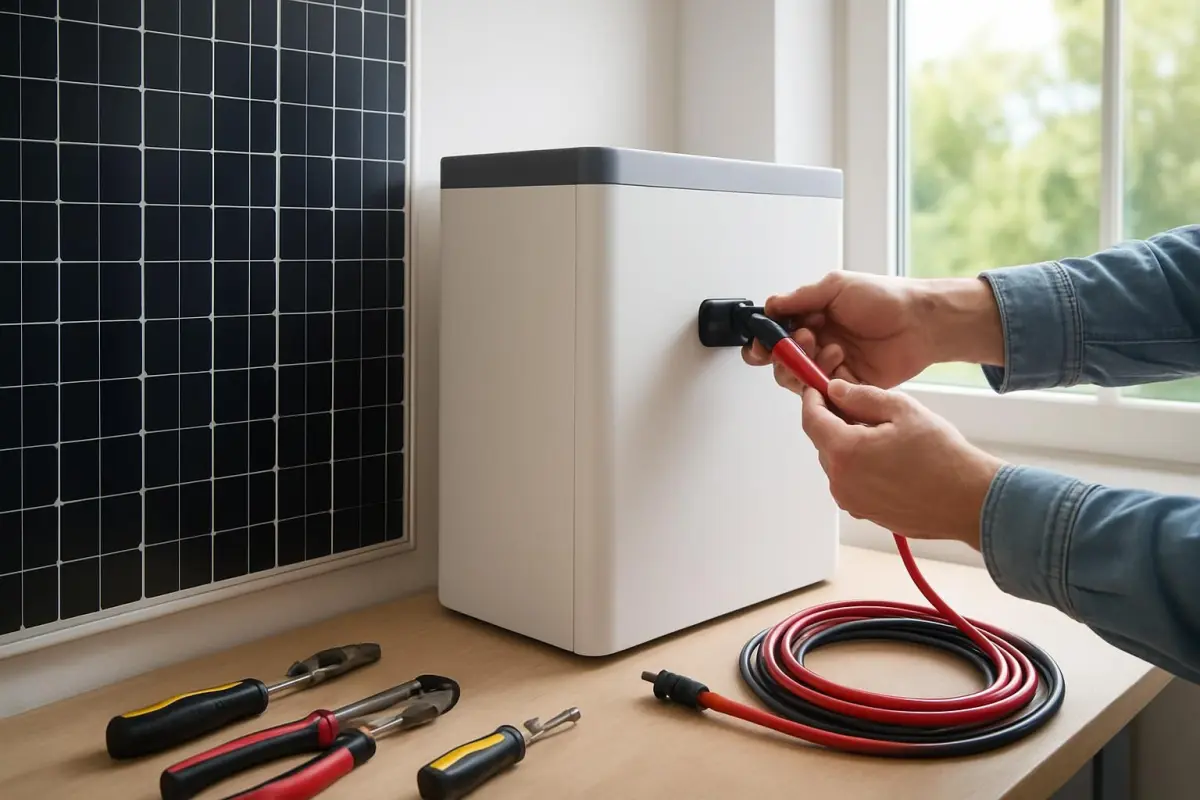 Aansluiting van de thuisaccu op zonnepanelen